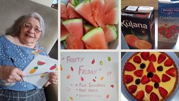 Caerphilly care home Residents enjoy a fruit-themed Friday